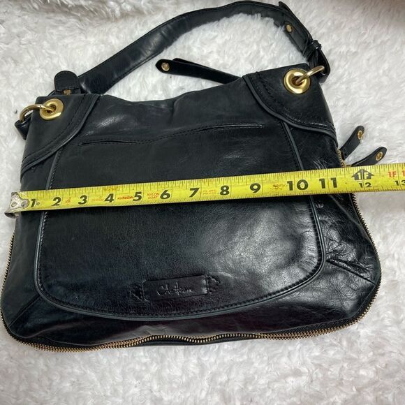Cole Haan black soft leather shoulder with extended side to bottom zipper suede - Picture 4 of 14